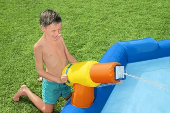 פארק מים מתנפח דו מסלולי עם תותח מים ודלי מתהפך Bestway 53368