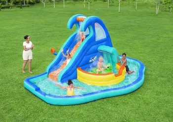 פארק מים מתנפח עם מגלשה רכיבה צב Bestway 53404