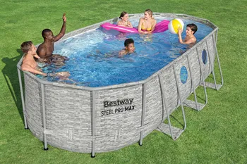 *הזמנה מוקדמת-אספקה במרס 26*בריכת BESTWAY אולטרה אובלית במידה 549X274X122 דגם 56716 כוללת 4 חלונות*דגם 2026*