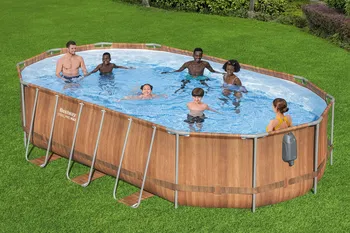 *הזמנה מוקדמת-אספקה במרס 26*בריכת אובלית במידה 610X366X122 דמוי עץ/פרקט דגם 56719 כוללת מערכת ספא מובנת ותאורת לד *דגם 2026*